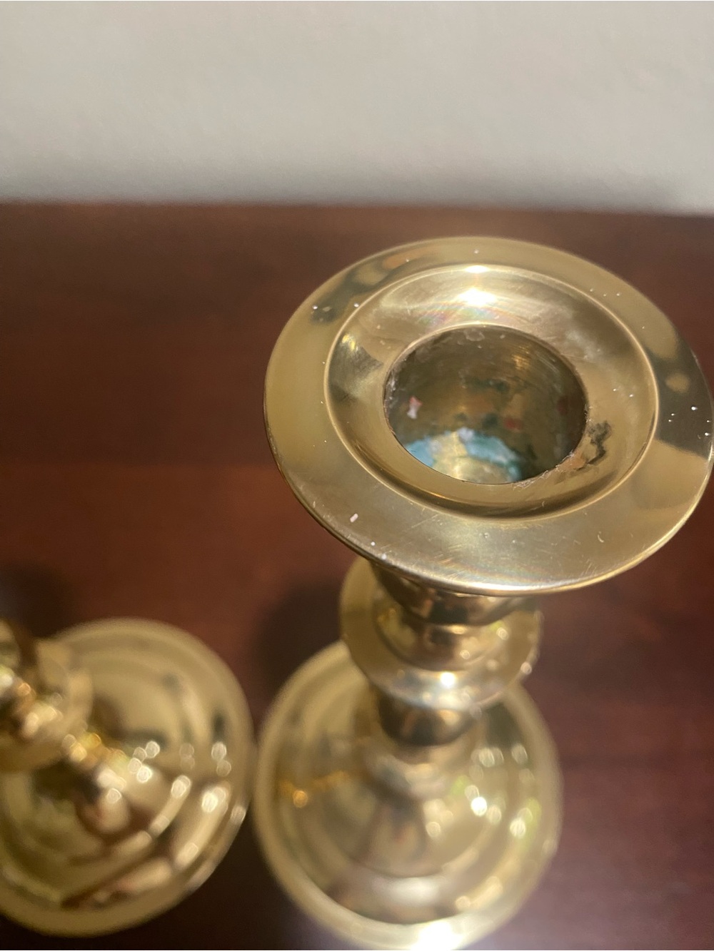 Vintage, Pair Of Baldwin Solid Brass Taper Candle Stick Holders - Picture 5 of 8